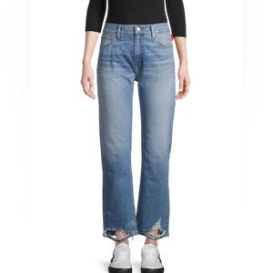 DENIMIST Joni Mid-Rise Distressed Straight Jeans